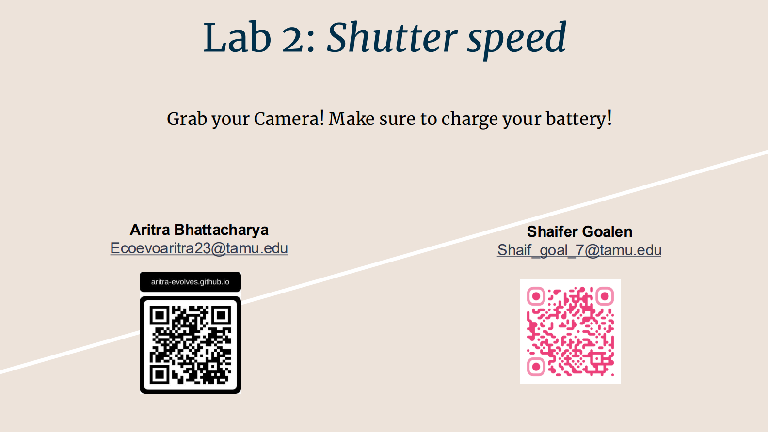 Lab 2 (Shuter speed)